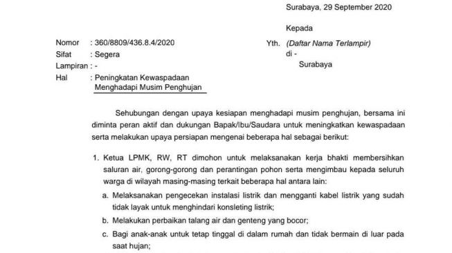 Musim Hujan Tiba, Wali Kota Risma Minta Anak-anak di Rumah Saja