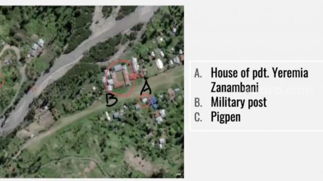 Amnesty International Indonesia mengungkap titik lokasi penembakan pendeta Yeremia Zanambani (68) di Kampung Bomba, Distrik Hitadipta, Kabupaten Intan Jaya, Papua yang diduga dilakukan oleh anggota TNI. [Amnesty Internasional]