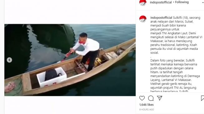 Perjuangan Anak Nelayan Daftar TNI, Kayuh Perahu Sejauh 17 Kilometer