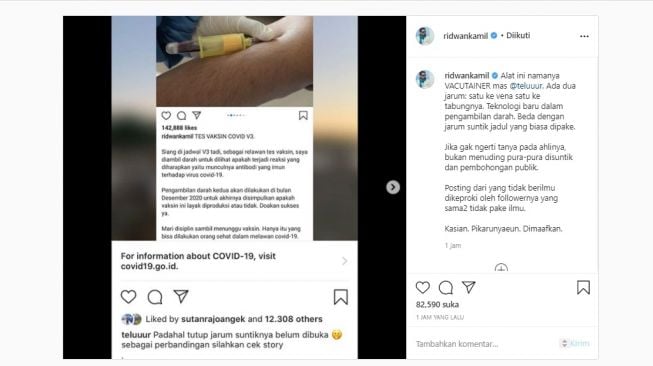 RK Dituduh Hoaks Gegara Vacutainer, Coba Ketahui Dulu Bentuk dan Fungsinya!