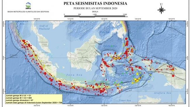 Gempa Tektonik Berkurang Selama September