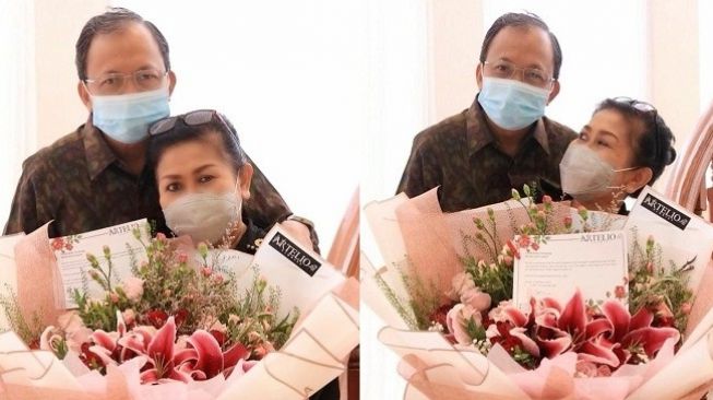 So Sweet! Begini Cara Gubernur Bali Sambut Istri yang Sembuh dari Covid-19