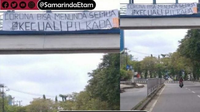 Spanduk Protes Pilkada di Tengah Pandemi Viral di Samarinda