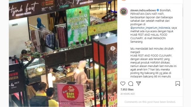 Heboh! Stan Makanan Olahan Babi Ada di Acara Hijab Fest