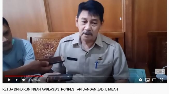 Video provokatif Ketua DPRD Kuningan. (YouTube/Kuningan AYEUNA)