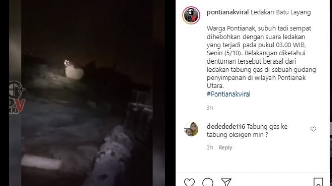 Lokasi ledakan nitrogen di Pontianak (@pontianakviral)