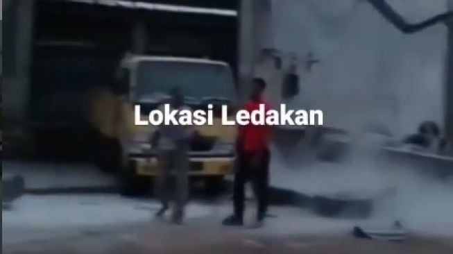 Lokasi ledakan nitrogen di Pontianak (@pontianakinformasi)