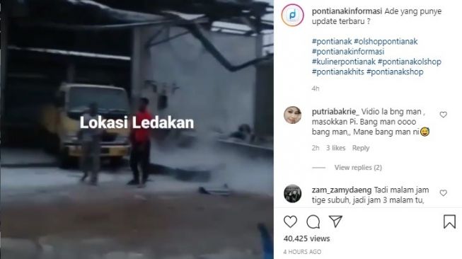 Lokasi ledakan nitrogen di Pontianak (@pontianakinformasi)