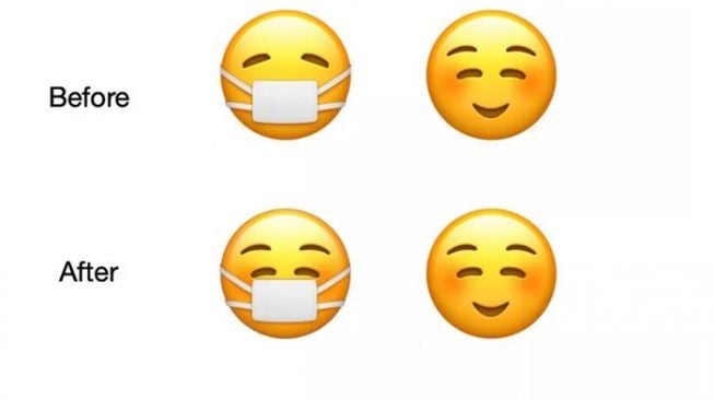 Ada Senyum Tersembunyi di Balik Emoji Masker Baru Milik Apple