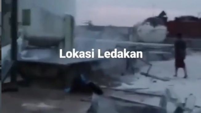 Lokasi ledakan nitrogen di Pontianak (@pontianakinformasi)