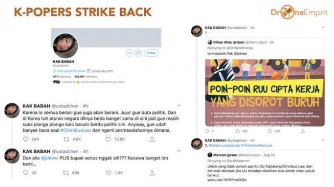 K-popers tolak UU Cipta Kerja (Twitter/ismailfahmi)