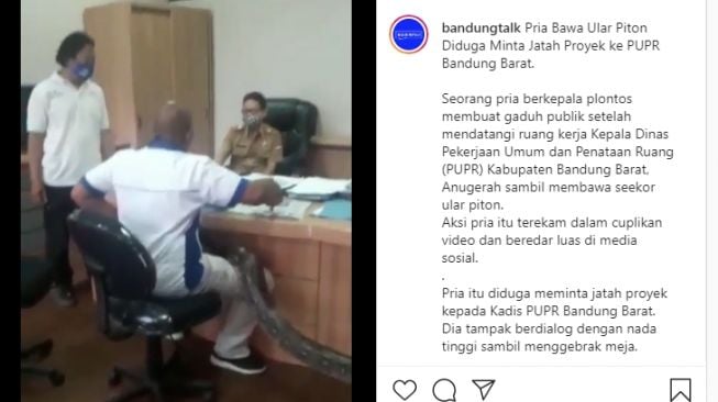 Bawa Ular ke Kantor PU, Bukan Dapat Proyek Malah Jadi Tersangka