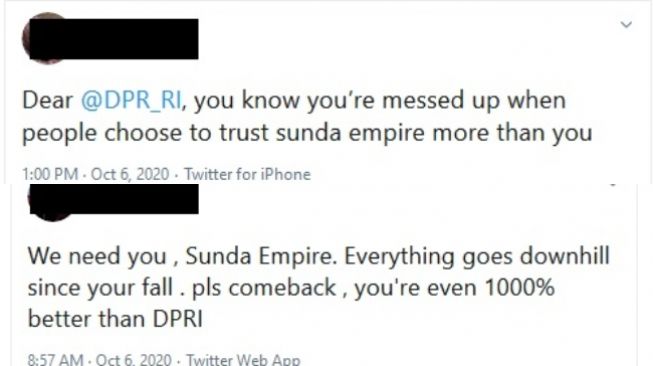 UU Ciptaker Disahkan DPR, Sunda Empire Mendadak Viral (Twitter)