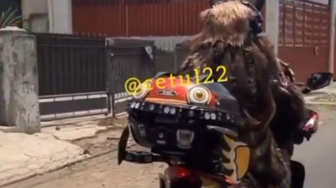 Bangsa Viking terciduk sedang naik Honda Vario (Instagram)