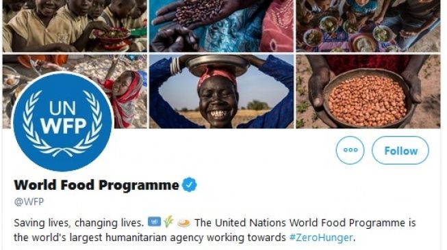 Program Pangan Dunia (WFP) memenangkan Nobel Perdamaian 2020, demikian diumumkan pada Jumat (9/10/2020). [Foto:Twitter/@wfp]