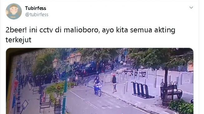 CCTV rekam provokasi aksi di Malioboro. (Twitter/@tubirfess)