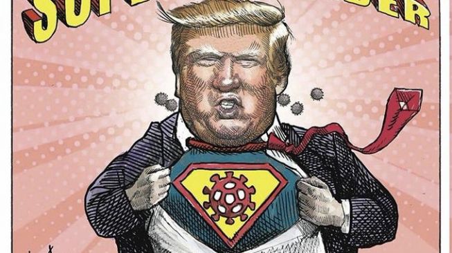 Trump Nyaris Pakai Kaos  Superman saat Umumkan Bebas Covid 19 