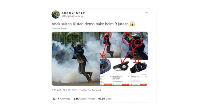 Anak sultan demo. [Twitter]