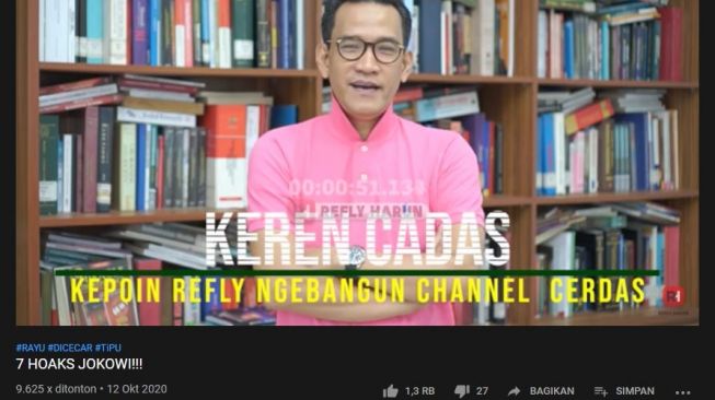 Refly Harun soal hoax UU Ciptaker. (YouTube/Refly Harun)