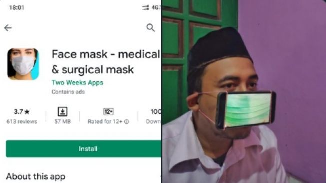 Tepuk Jidat! Masker Online Dipasang di Mulut, Padahal Cuma Aplikasi