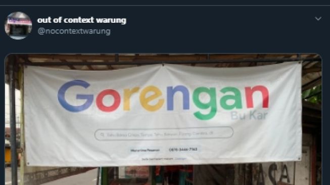 Pakai Font Tulisan Google, Spanduk Gorengan di Yogyakarta Ini Jadi Sorotan