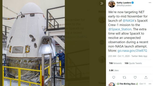 SpaceX Crew-1. [Twitter]