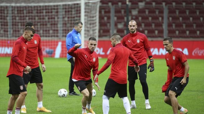 Melihat Sesi Latihan Timnas Serbia Jelang Lawan Turki