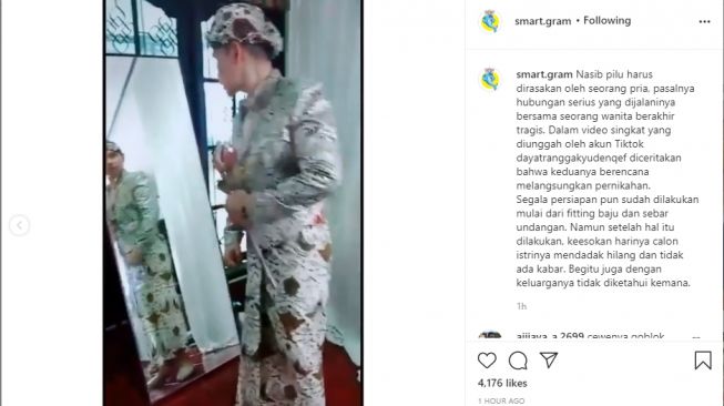 Curhat pria ditinggal kabur calon istri. - (Instagram/@smart.gram)