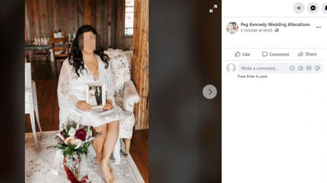 Gaun Pengantin Ibu Dijadikan Lingerie (facebook.com/Peg Kennedy Wedding Alterations)