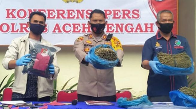 Tangkap Pelaku Curanmor, Polisi di Aceh Tengah Temukan 4,4 Kg Ganja