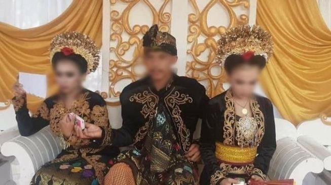 Seorang bocah Anak STM atau SMK menikahi 2 pacarnya sekaligus. (ist)