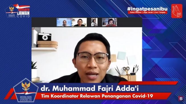 Tim Koordinator Relawan Satgas Covid-19 dr. Muhammad Fajri Addai (Youtube/Suara.com)
