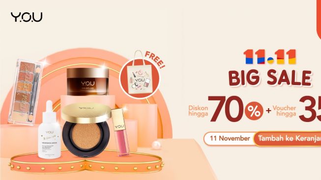 Bersiap, Y.O.U Makeups Hadirkan Diskon Hingga 70 Persen di 11.11