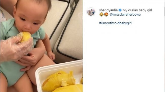Shandy Aulia beri anaknya durian (Instagram/@shandyaulia)