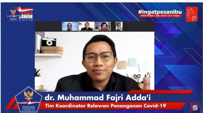 dr Muhammad Fajri Adda'i dalam webinar Suara.com bertajuk “Jibaku Tenaga Kesehatan & Satgas Tangani Covid-19 di Lapangan”, Jumat, (16/10/2020).