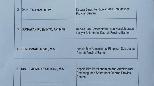 Tabrani Dilantik Wahidin Halim Jadi Kadisdik Provinsi Banten