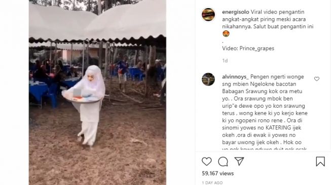 Viral Pengantin Layani Tamu saat Resepsi, Warganet: Ra Tau Srawung Tonggone