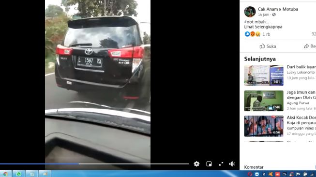 Video Innova Halangi Laju Ambulance di Mojokerto, Seperti 'Ngajak Balapan'