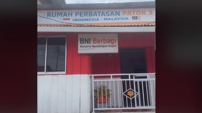 Rumah di perbatasan RI-Malaysia. (Tiktok)