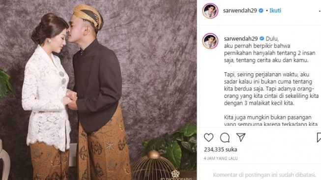 Unggahan Sarwendah [Instagram/@sarwendah29]