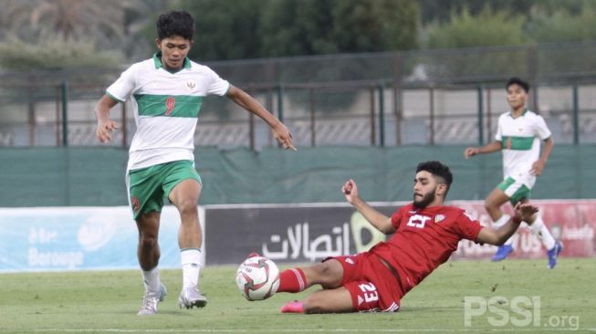 Suasana laga uji coba Timnas Indonesia U-16 vs Uni Emirat Arab (UEA). (dok. PSSI)