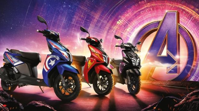 Cakep Betul, Begini Wujud Motor Matik TVS Edisi Pahlawan Super Marvel