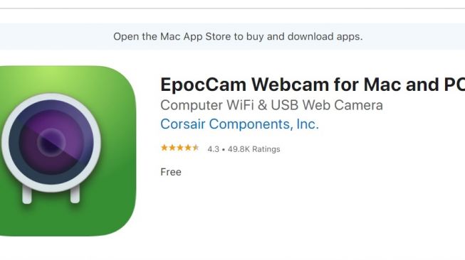 EpocCam, aplikasi perangkat iOS menjadi webcam. [Apple]