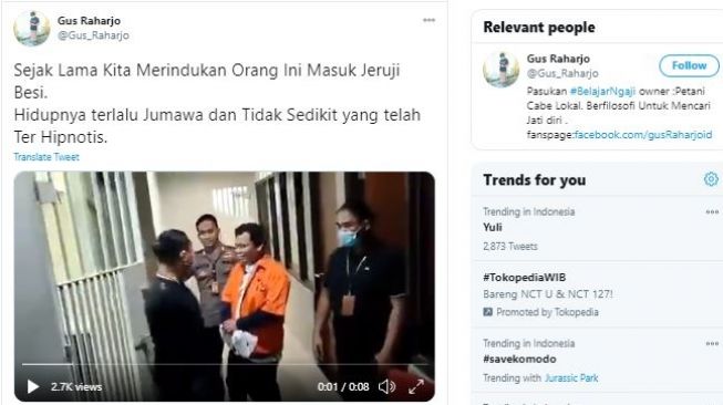 Ini Detik-detik Gus Nur Dijebloskan ke Dalam Sel Tahanan