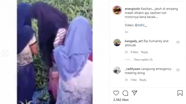 Video gadis nyebur ke rawa-rawa dan ditertawakan. - (Instagram/@energisolo)