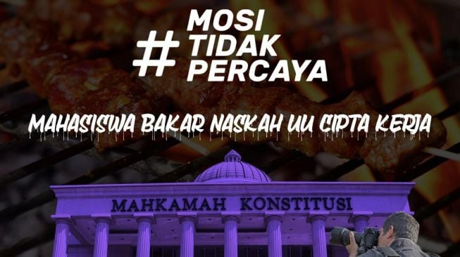 Demo Mahasiswa di MK, Ada Seruan Bakar Naskah UU Cipta Kerja