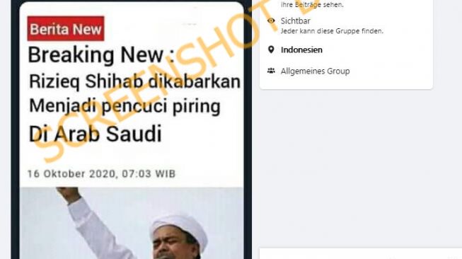 CEK FAKTA: Benarkah Habib Rizieq Jadi Pencuci Piring di Arab Saudi?