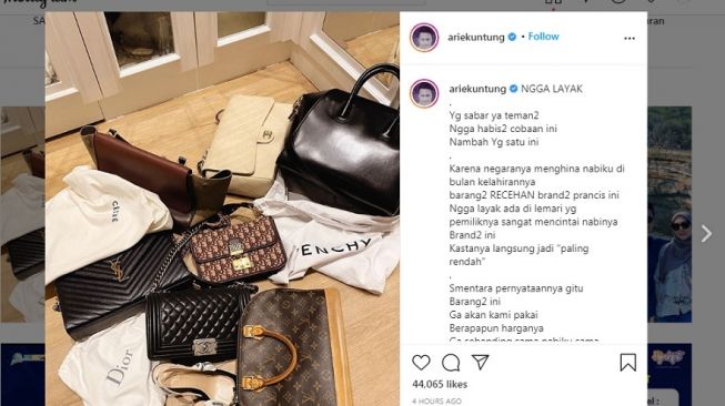 Arie Untung Ditantang Ferdinand: Bakar Tas Brand Prancis, Jangan Cuma Pamer