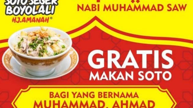 Mantap Jiwa! Warung Ini Tawarkan Soto Gratis untuk Pemilik Nama Muhammad