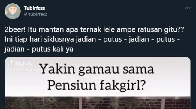 Video cewek pamer ratusan mantan. (Twitter/@tubirfess)